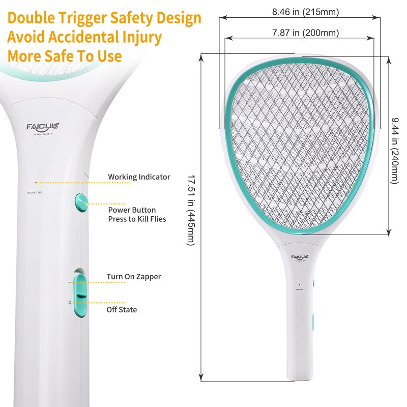 Faicuk Handheld Bug Zapper Racket Electric Fly Swatter - Image 4